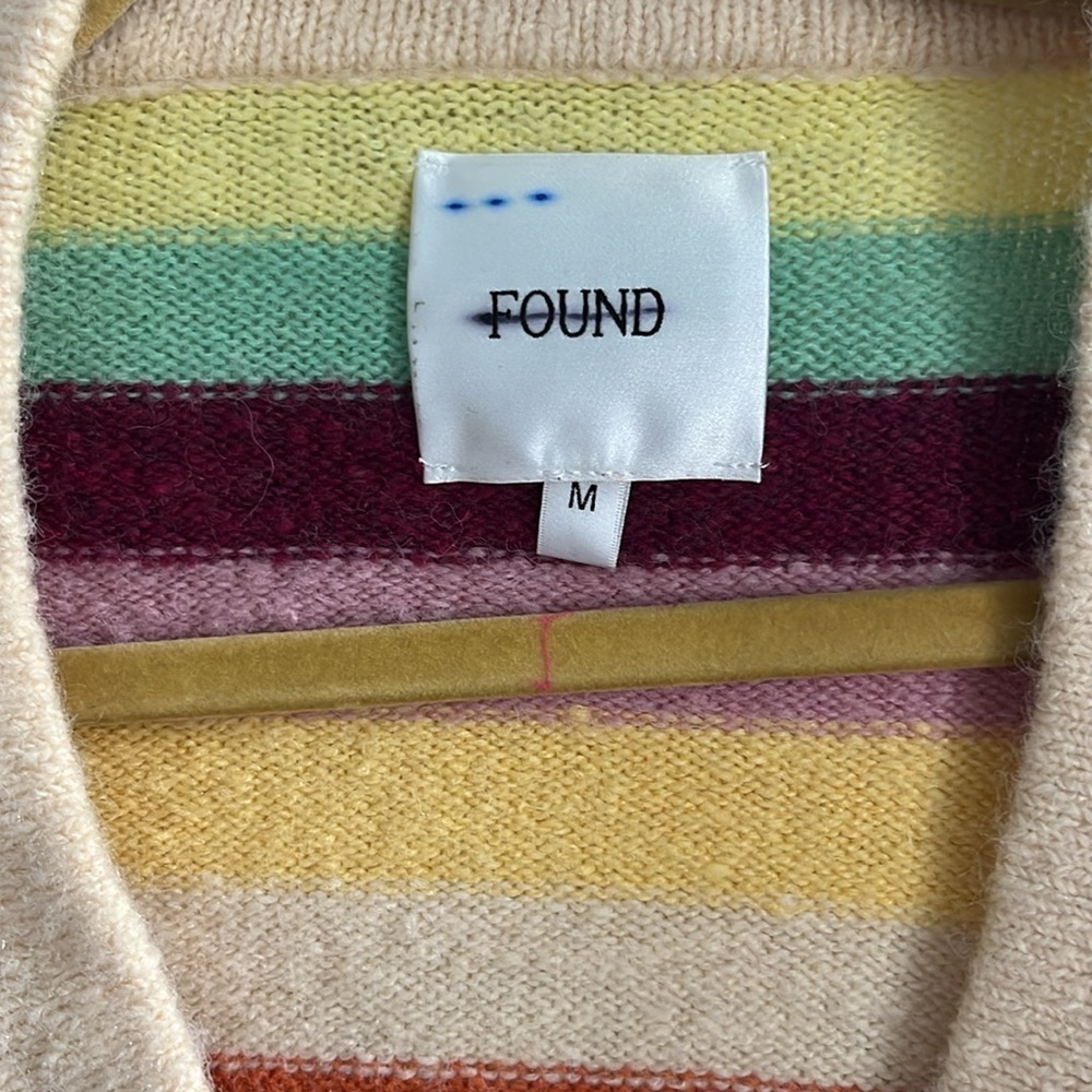 Free People x Found Multi-Stripe Cardigan Sweater Size Medium NWT - Picture 6 of 14